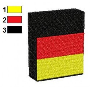 German Flag on Box Embroidery Design